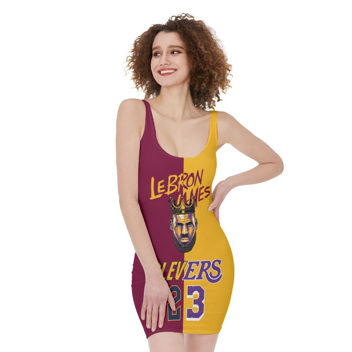 Lebron James Stars Player Los Angeles Lakers Pattern Print Bodycon Dress