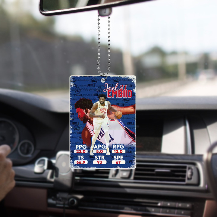 Joel Embiil Philadelphia 76ers Career Stats Ornament Decor For Car And Backpack SH1