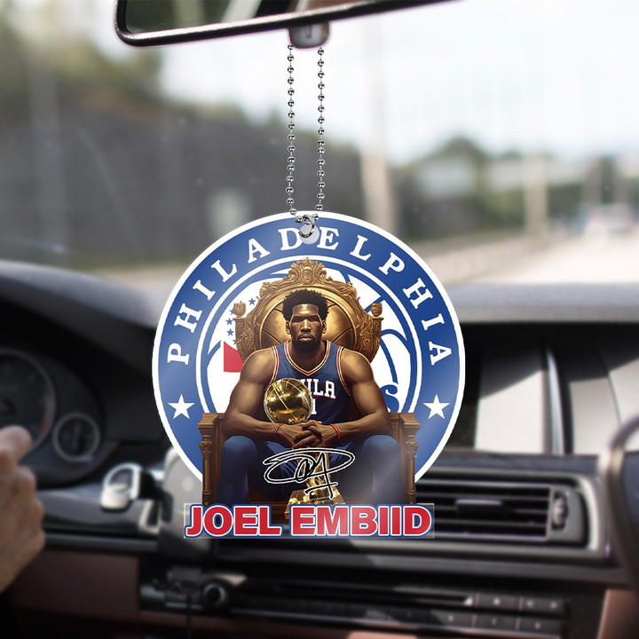 Joel Embiil Philadelphia 76ers NBA King Ornament Decor For Car And Backpack SH1