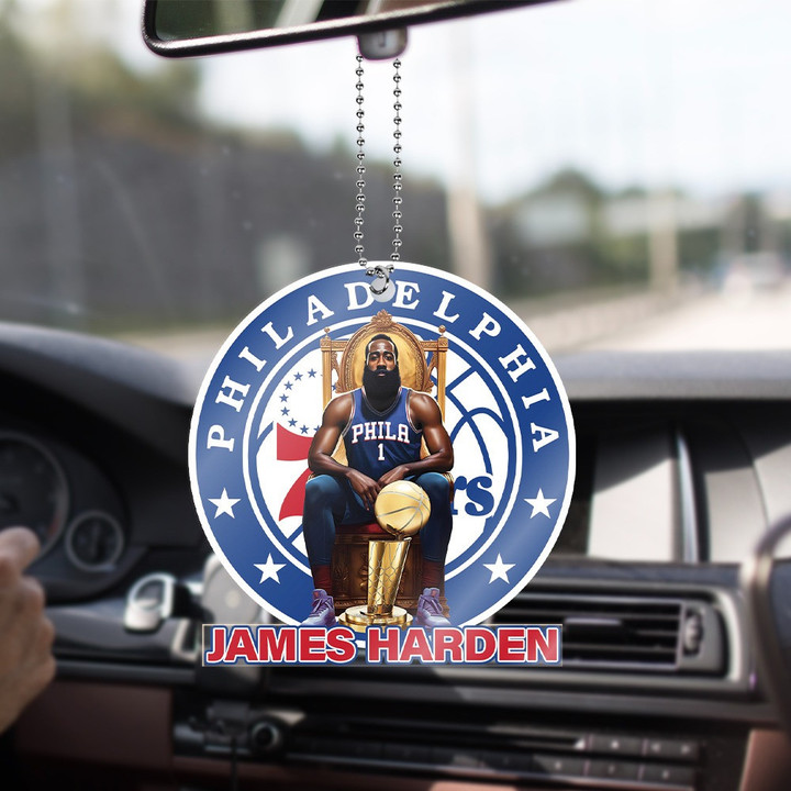 James Harden Philadelphia 76ers NBA King Ornament Decor For Car And Backpack SH1