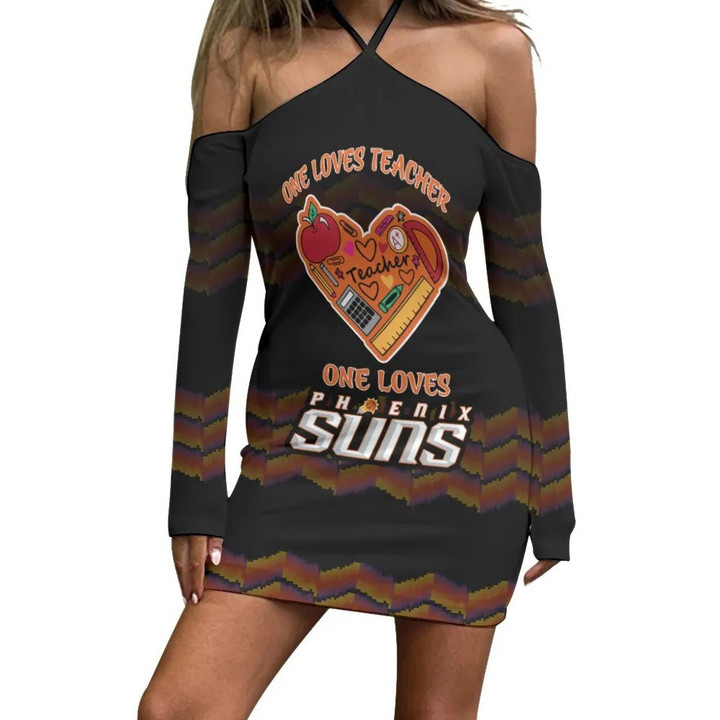 One Loves Teacher One Loves Phoenix Suns Print Lace-up Dress