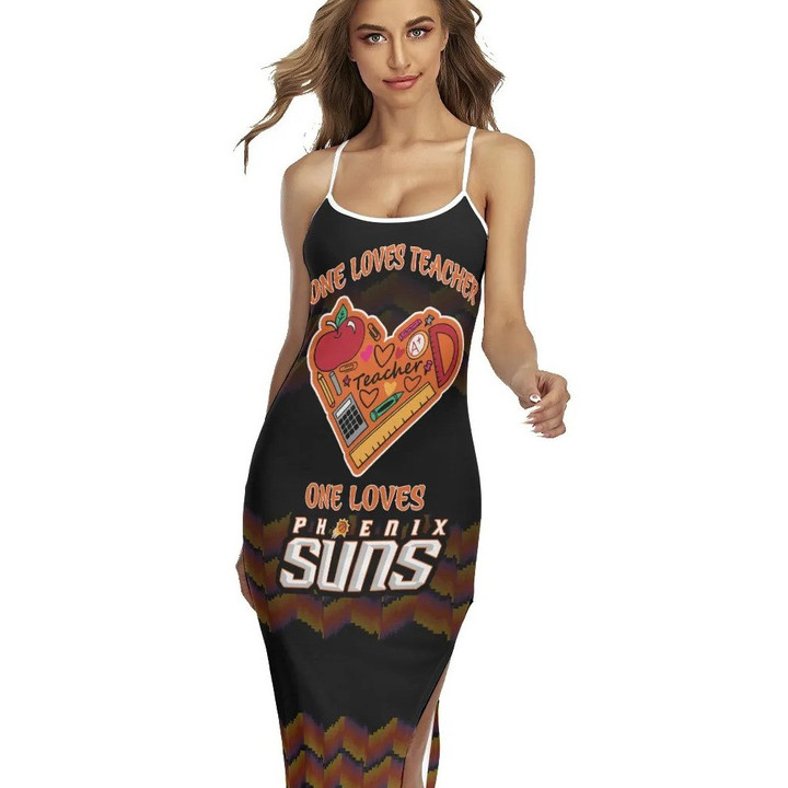 One Loves Teacher One Loves Phoenix Suns Print Cross Cami Dress