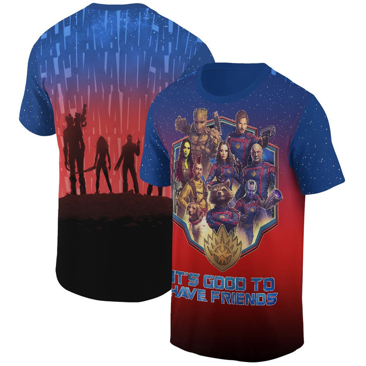 It's Good To Have Friends Together Guardians Of The Galaxy Print 3D T-Shirt