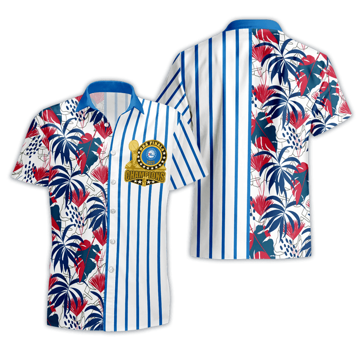 Philadelphia 76ers NBA Champions Pattern Print Hawaiian Shirt