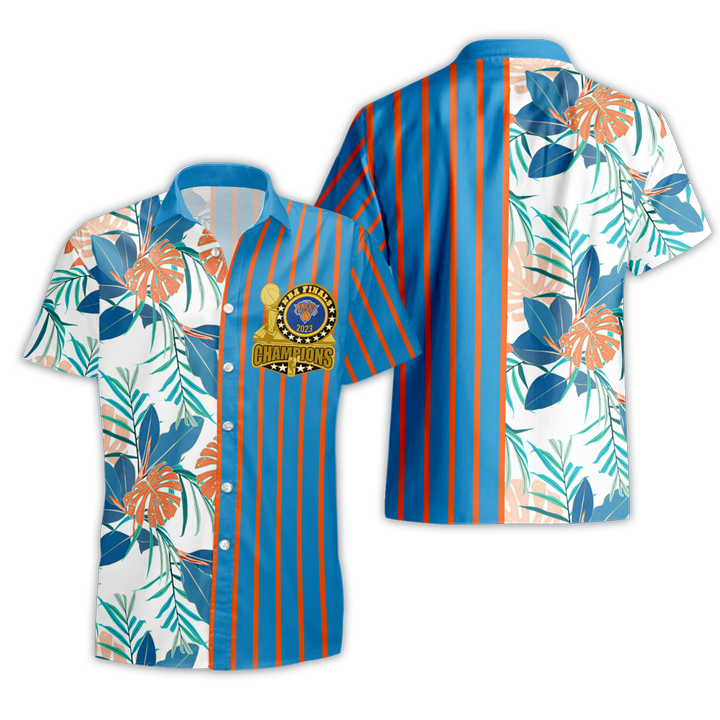 New York Knicks NBA Champions Pattern Print Hawaiian Shirt