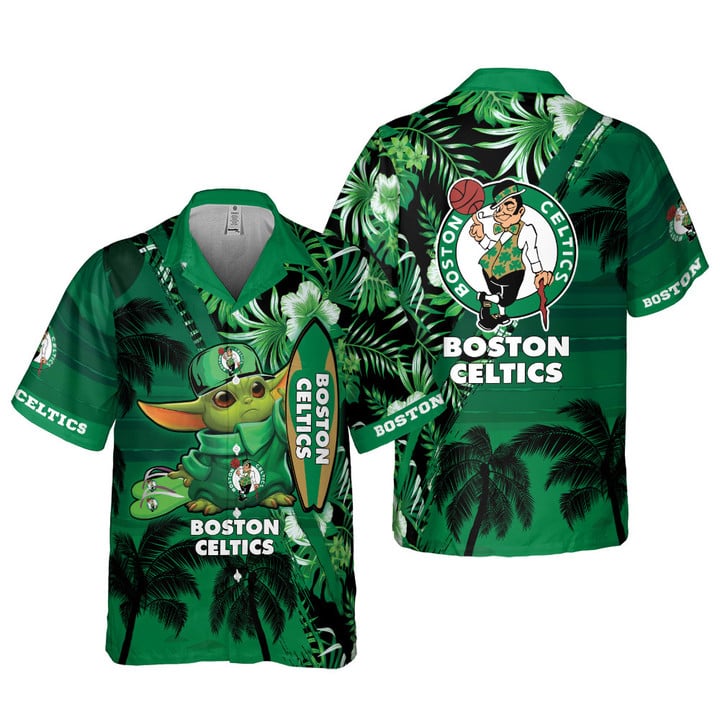 Boston Celtics Baby Yoda National Basketball Association 2023 AOP Hawaiian Shirt SH1SF