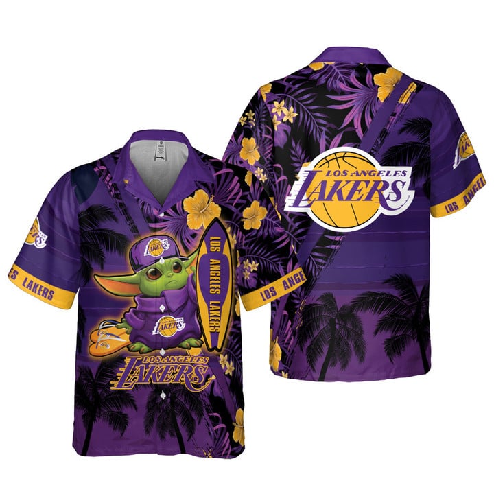 Los Angeles Lakers Baby Yoda National Basketball Association 2023 AOP Hawaiian Shirt SH1SF