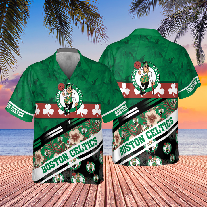 Boston Celtics Tree Hawaii Pattern Cute Print Hawaiian Shirt
