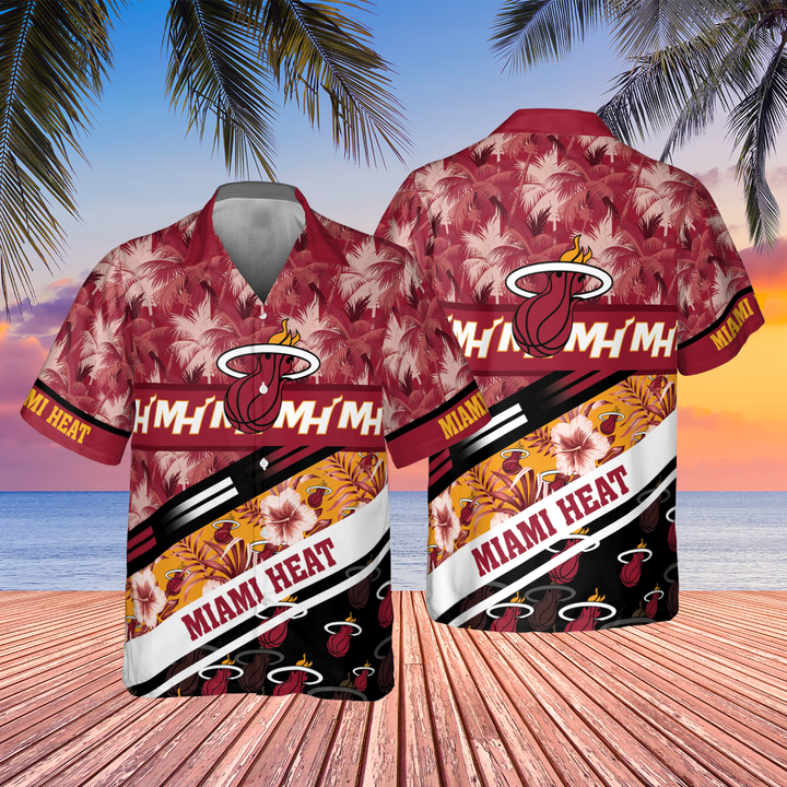 Miami Heat Tree Hawaii Pattern Cute Print Hawaiian Shirt
