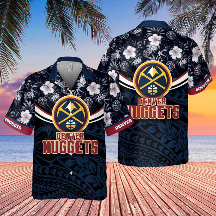 Denver Nuggets National National Basketball Association 2023 Polynesian Pattern AOP Hawaiian Shirt SH1FI