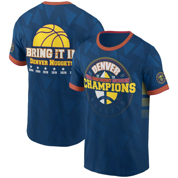 NBA Northwest Division Champions Denver Nuggets Print 3D T-Shirt