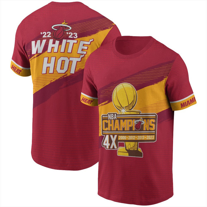 Miami Heat 4X NBA Champions 2023 Pattern Print 3D T-Shirt