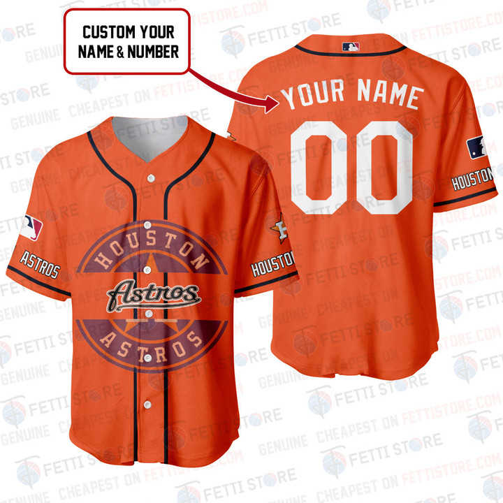 Houston Astros - Major League Baseball Customized AOP Baseball Jersey V6