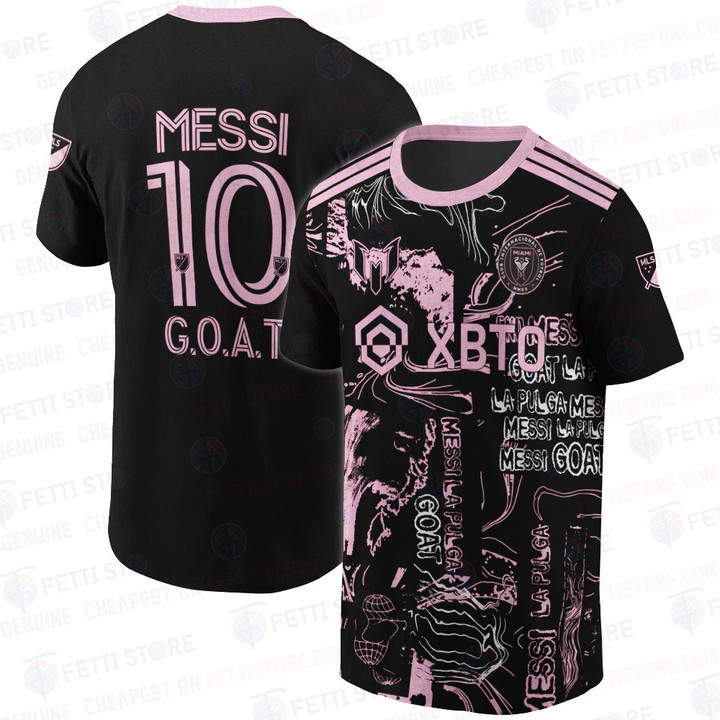 Messi Goat Inter Miami Jersey Style 2023 Custom 3D T-Shirt