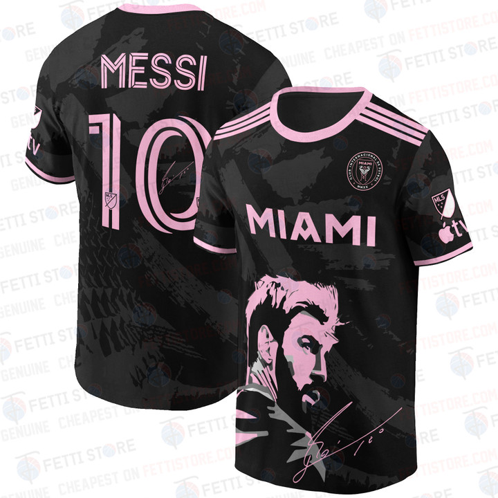 Lionel Messi Grey Pattern Cool 3D T-Shirt