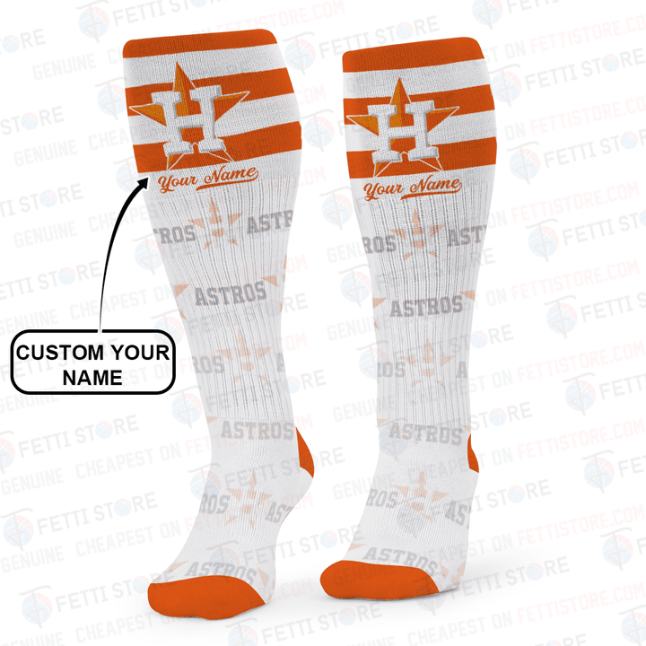 Houston Astros Baseball 3D Print Sport Compression Custom Sock