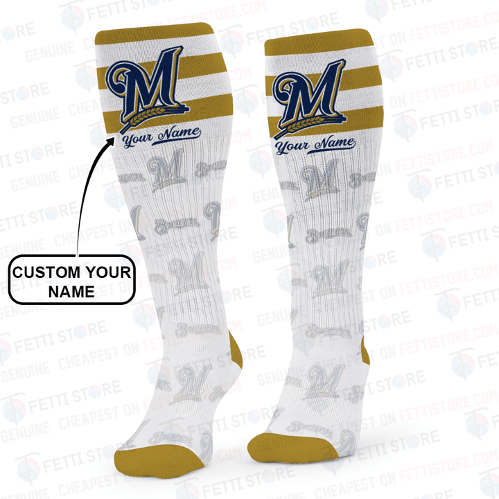 Milwaukee Brewers Baseball 3D Print Sport Compression Custom Sock