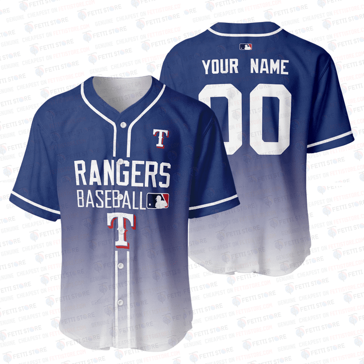 Customized Texas Rangers Blue Background Baseball Jersey
