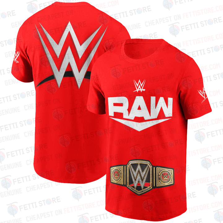 WWE Professional Wrestling Raw Champions Red Cool 3D T-Shirt