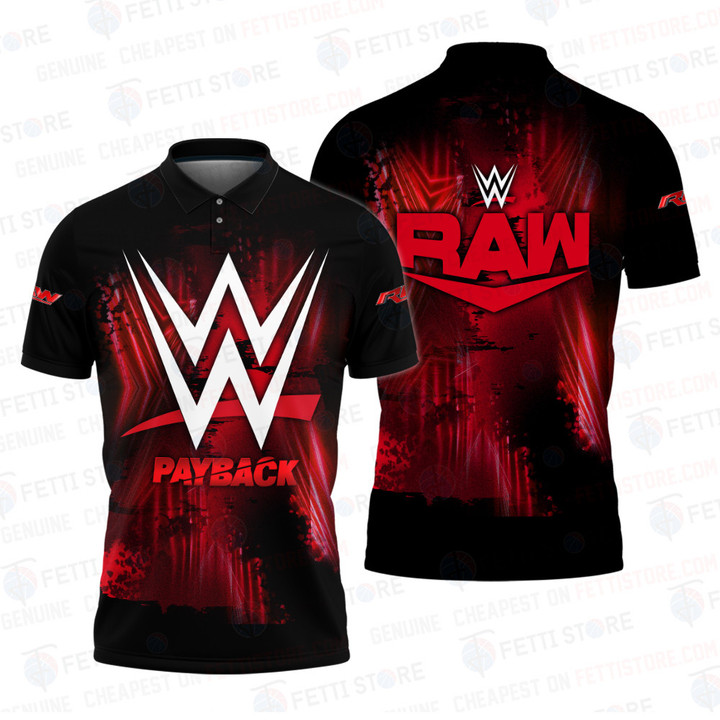 WWE Professional Wrestling Raw Payback Cool 3D Polo Shirt