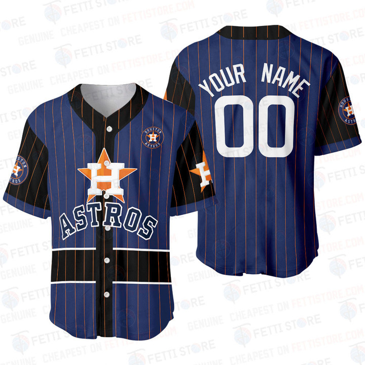 Customized Houston Astros Logo Pattern Baseball Jersey