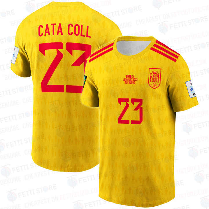 Cata Coll Spain Women's National Football Team Yellow 3D T-Shirt