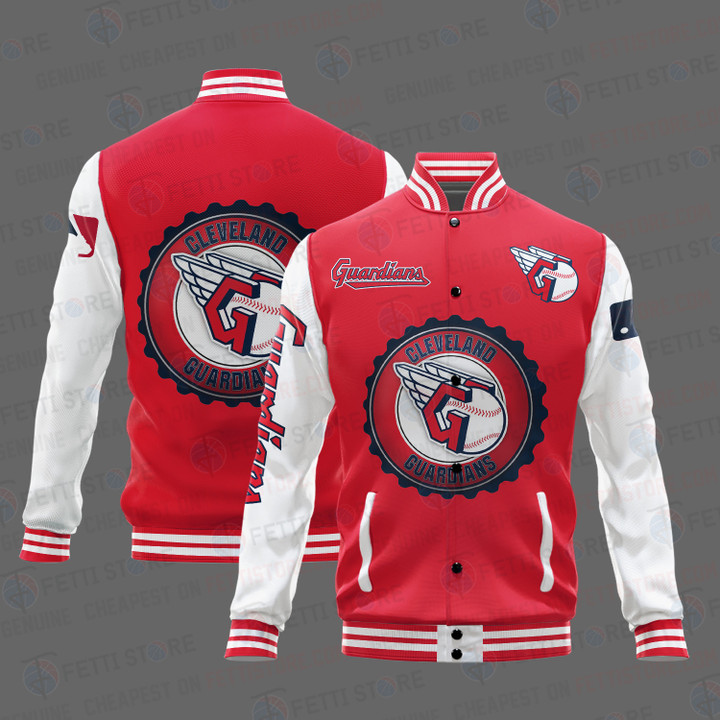 Cleveland Guardians Major League Baseball AOP Varsity Jacket STM