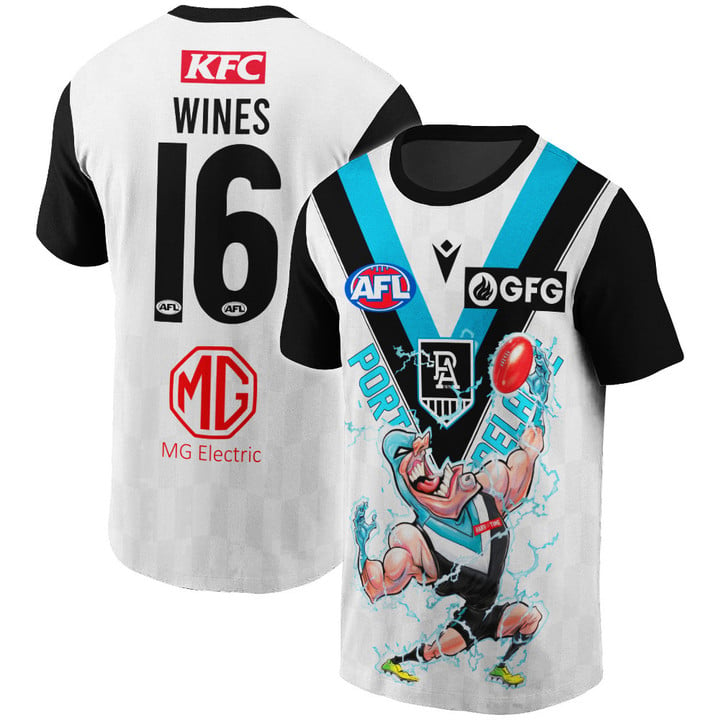 Ollie Wines - Port Adelaide Australian Football League 2023 AOP T-Shirt V2