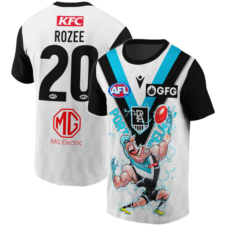 Connor Rozee - Port Adelaide Australian Football League 2023 AOP T-Shirt V2