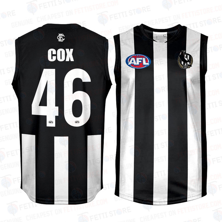 Mason Cox Collingwood Magpies AFL Fan Tank Top Guernsey