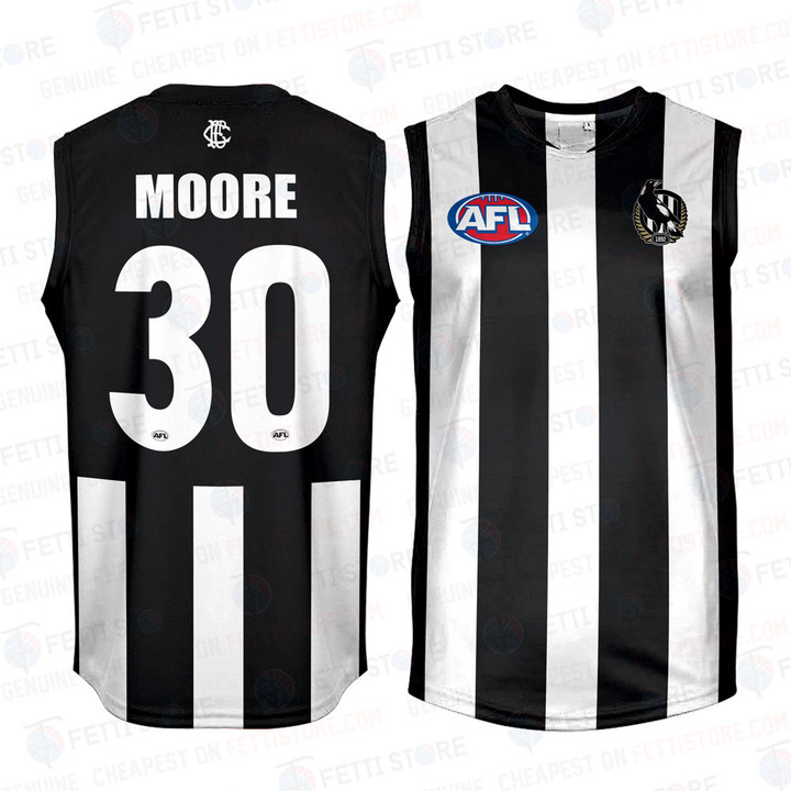 Darcy Moore Collingwood Magpies AFL Fan Tank Top Guernsey