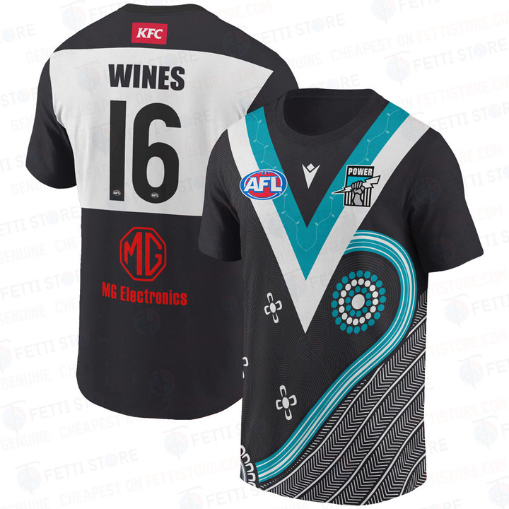 Ollie Wines 16 Port Adelaide Power AOP T-Shirt