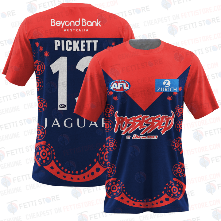 Kysaiah Pickett 13 Melbourne Demons Pattern Australian Football League 2023 T-Shirt