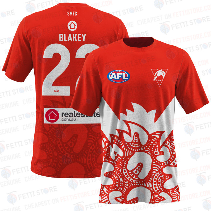Nick Blakey 22 Sydney Swans Australian Football League 2023 T-Shirt
