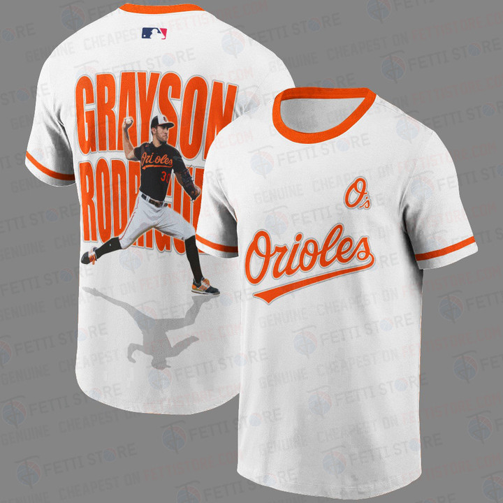 Grayson Rodriguez Baltimore Orioles Baseball 2023 White 3D T-Shirt