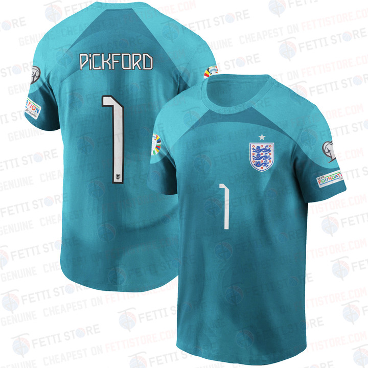 Jordan Pickford England National Football Team Blue 3D T-Shirt