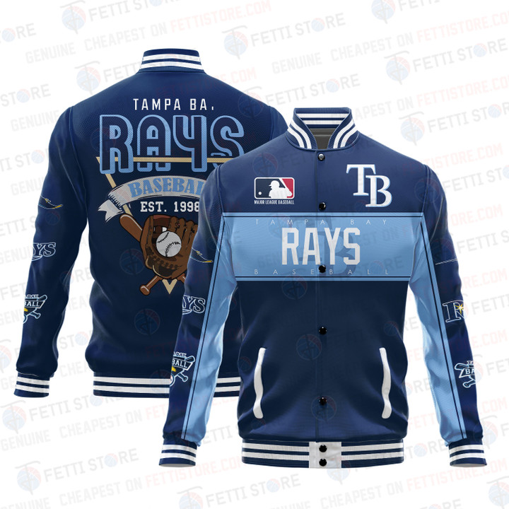 Tampa Bay Rays American League Baseball Vintage Pattern Varsity Jacket