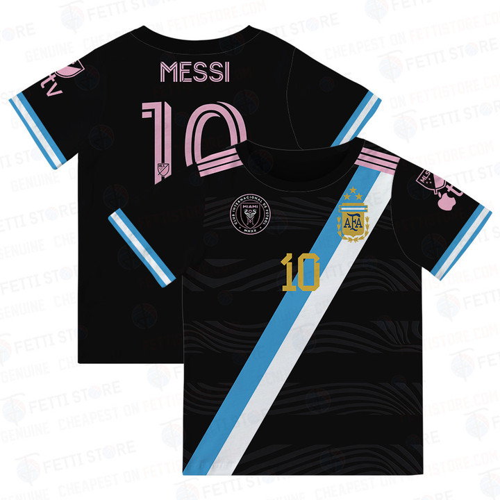 Lionel Messi Inter Miami Argentina Design 3D T-Shirt For Kid