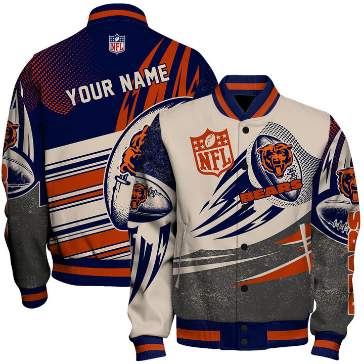 Chicago Bears - National Football League Customized AOP Varsity Jacket V10