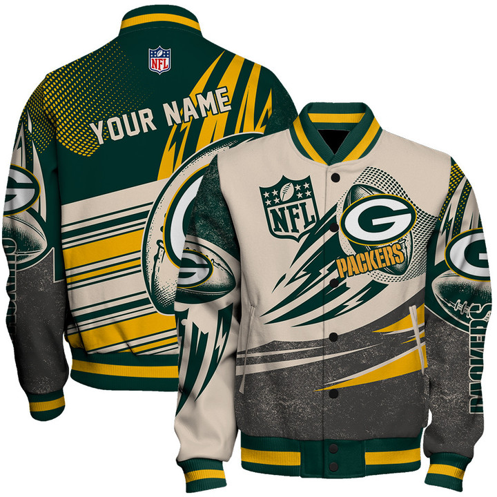 Green Bay Packers - National Football League Customized AOP Varsity Jacket V10