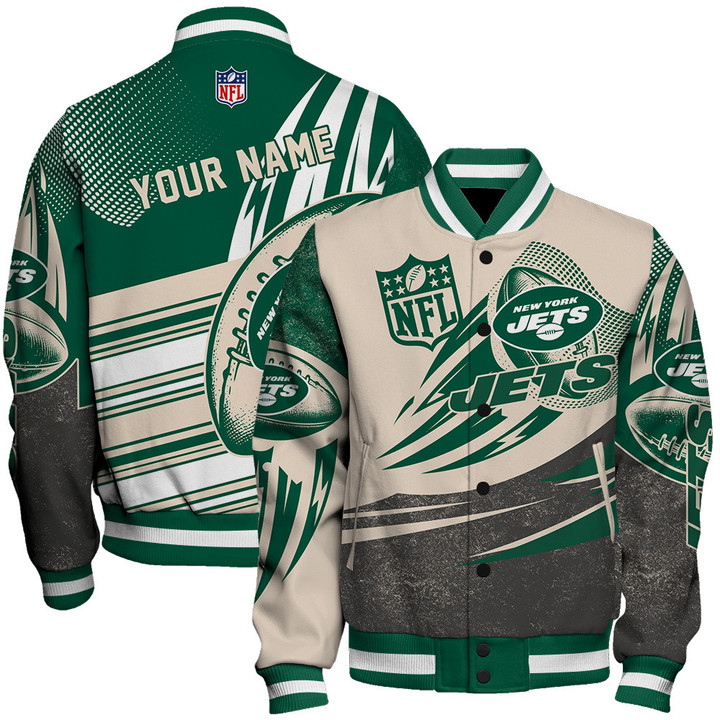 New York Jets - National Football League Customized AOP Varsity Jacket V10