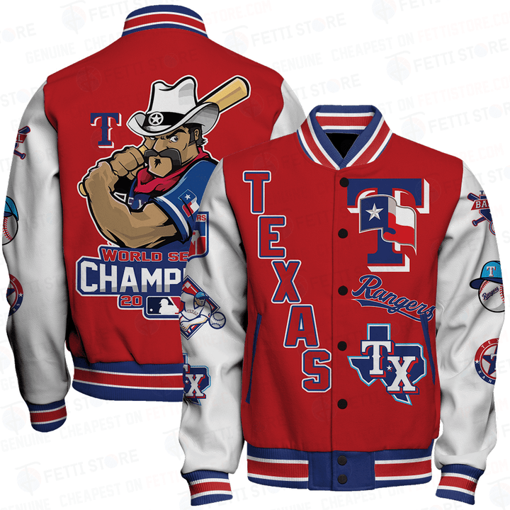 Texas Rangers - Maijor Baseball League AOP Varsity Jacket STM V2