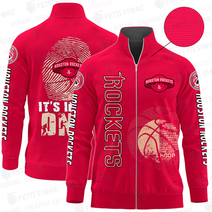 Houston Rockets - NBA AOP Stand Collar Zipper Jacket STM V1