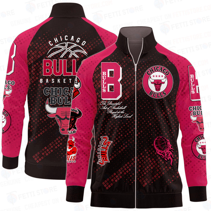 Chicago Bulls National Basketball Association Stand Collar Zipper Jacket SH1 V1