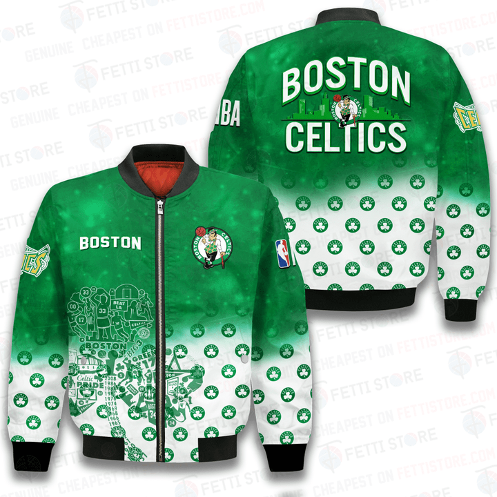 Boston Celtics NBA 2023 Pattern Unisex Bomber Jacket STM