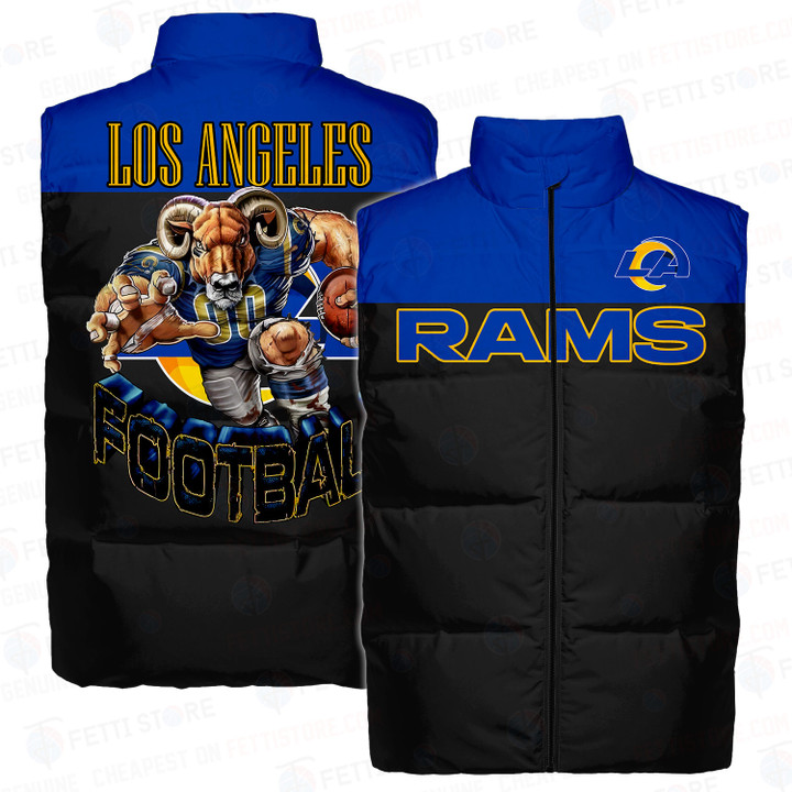 Los Angeles Rams Football Mascot Cool Print AOP Unisex Down Vest