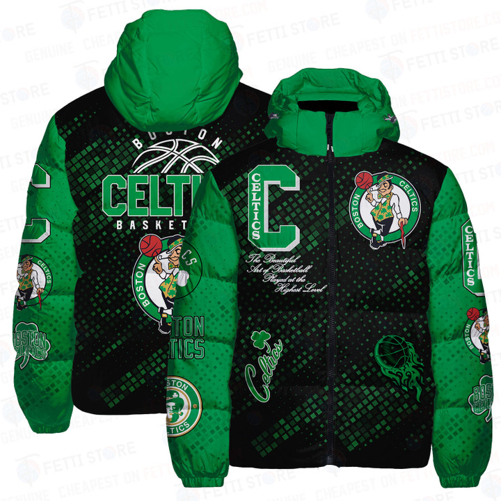 Boston Celtics National Basketball Association AOP Unisex Down Jacket SH1 V1
