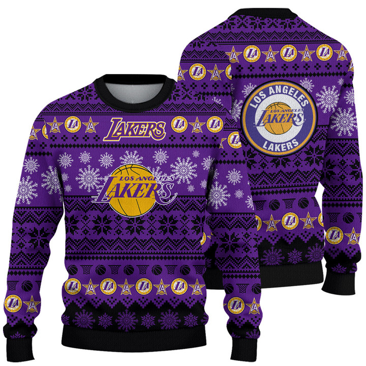 Los Angeles Lakers National Basketball Association Christmas Sweater SH1 V2