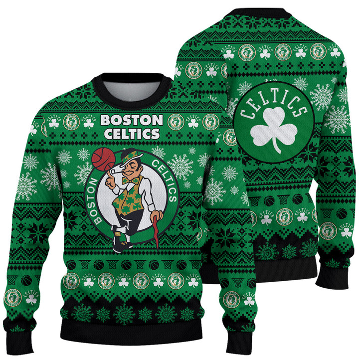 Boston Celtics National Basketball Association Christmas Sweater SH1 V2