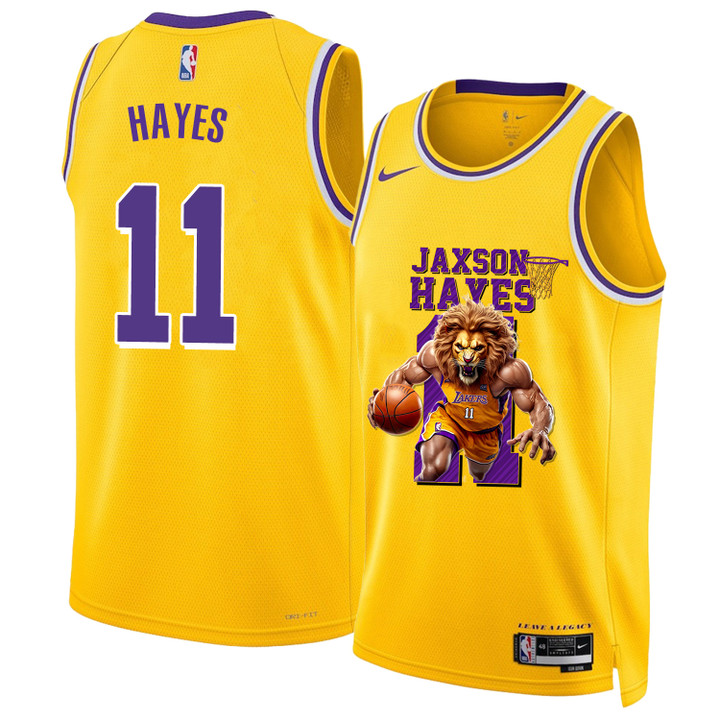 Jaxson Hayes - Lakers National Basketball Association 2024 Basketball Yellow Jersey STM V1
